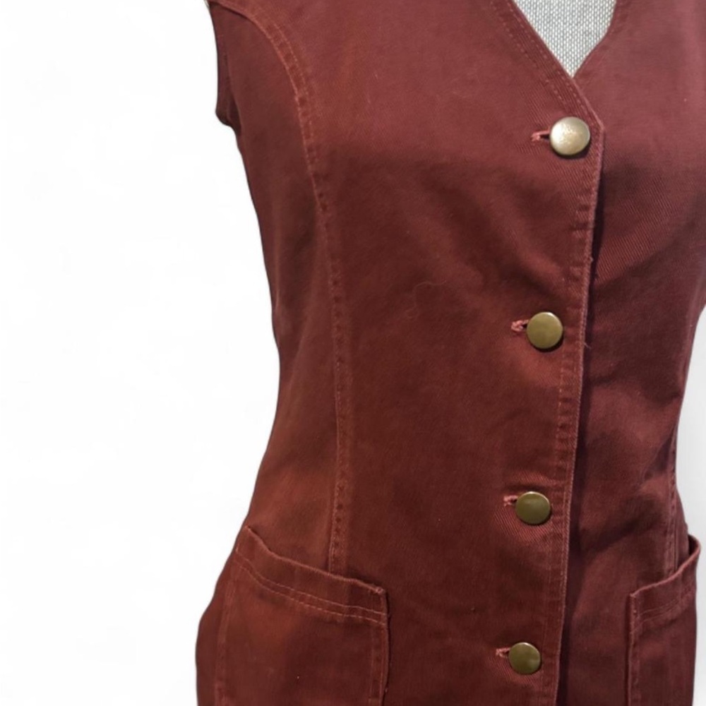 Rust Red Button-Up Vest - Picture 4 of 8